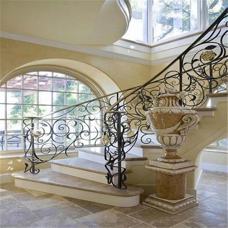 Factory Decorative Balustrade Wrought Iron Metal Acrylic Indoor Stair Railings