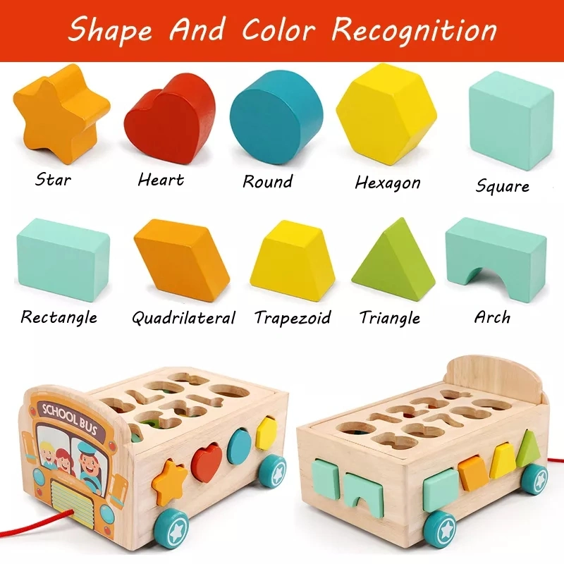 Kid China Wholesale/Supplier Children Baby DIY Montessori Intellectual Educational New Small Popular Learning Wooden Wisdom Building Model House Shape Sorter Block Toy