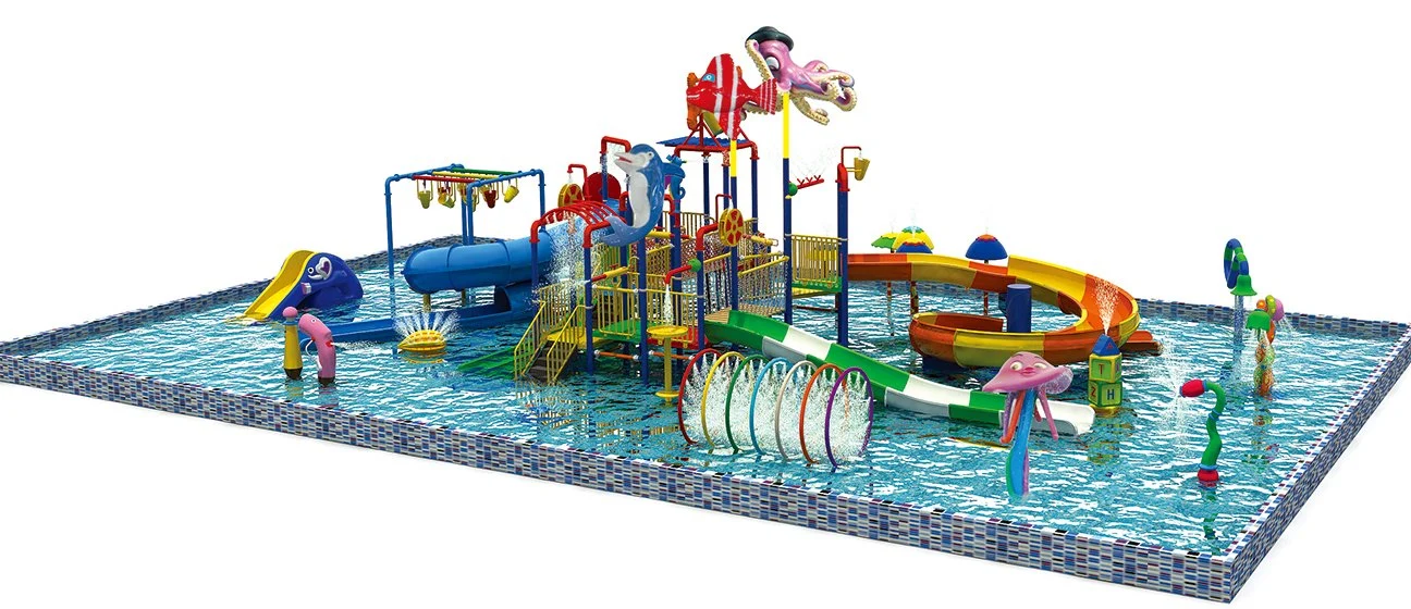 Fantastic and Colorful Toddler Water Park Equipment Slide Outdoor Games