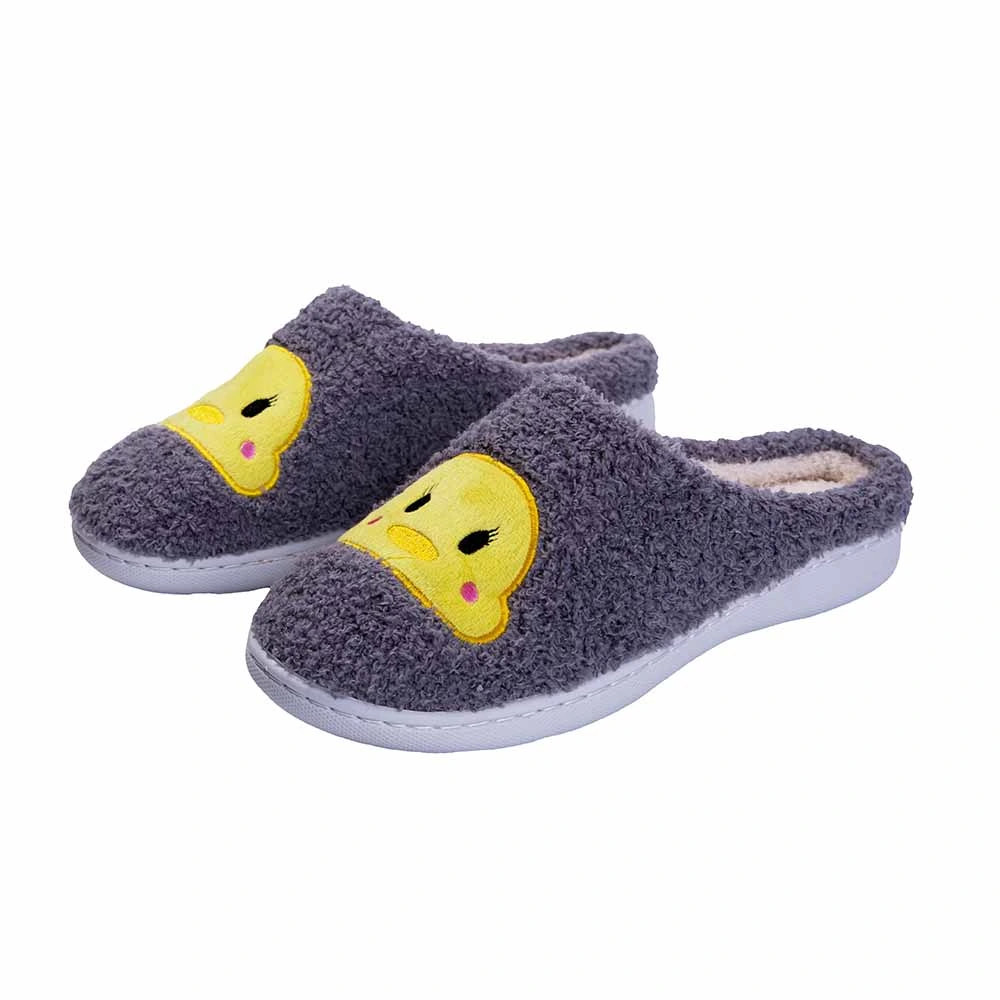 Women Teddy Curly Wool Plush Indoor Winter Home Cotton Cartoon Duck Slippers