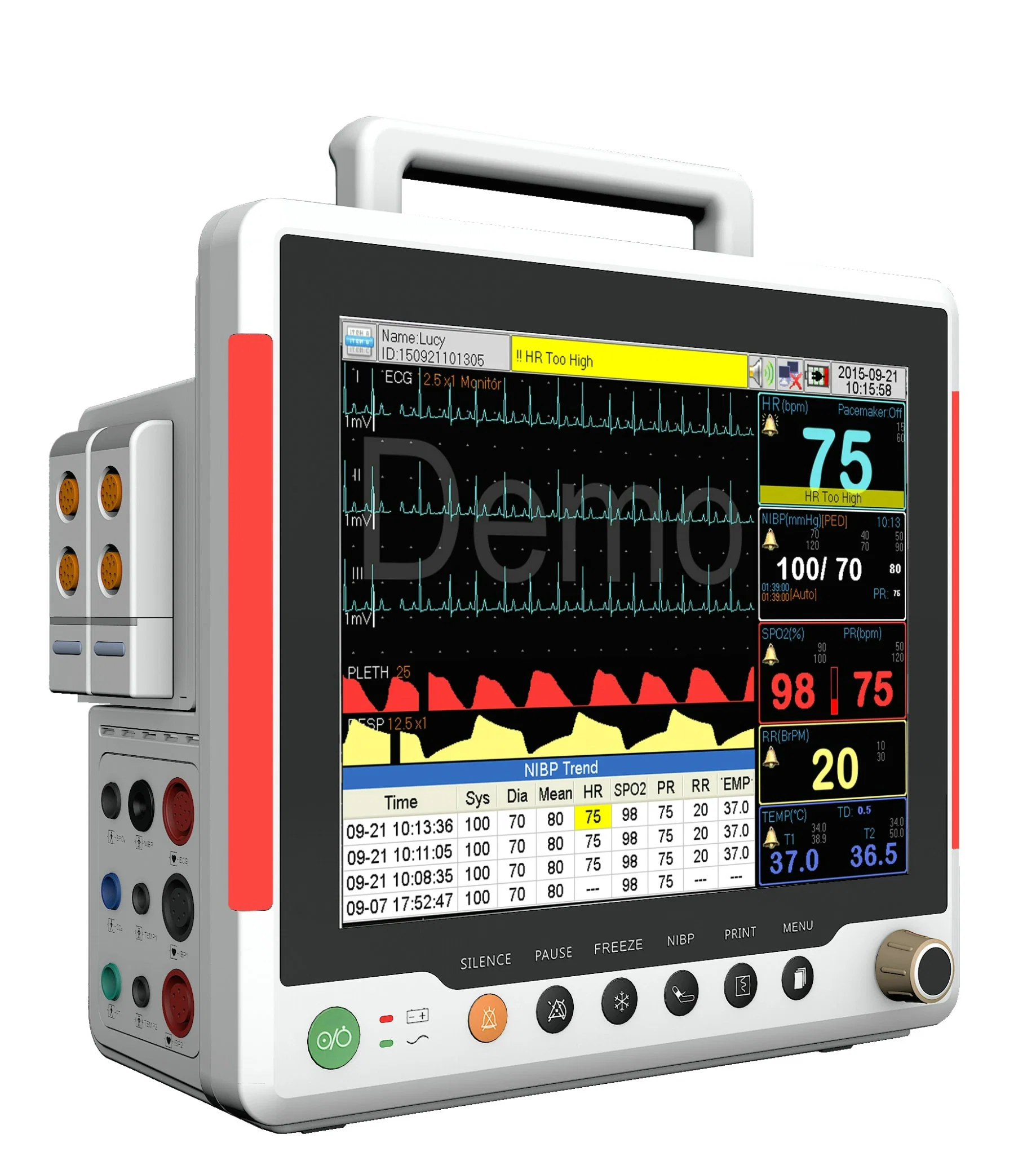 Vente directe d'usine Petit écran tactile Moniteur multiparamètre Moniteur de patients Prix.