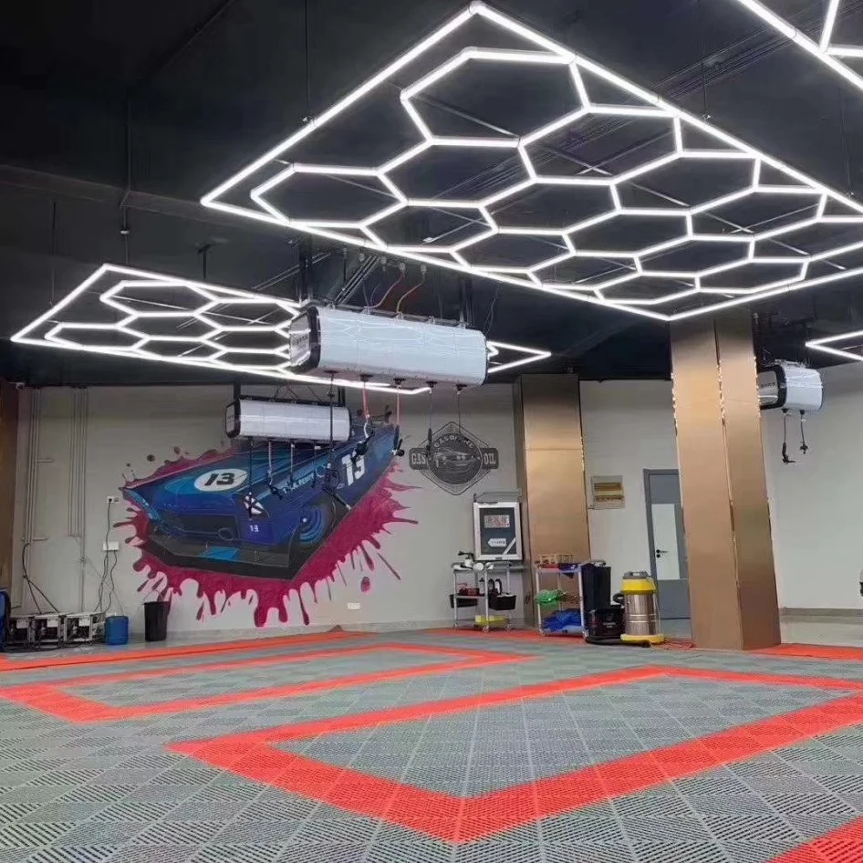 Scarcity Factory Car Detailing Washing DIY Hexagonal Gaming LED Hex Garage Honeycomb Ceiling LED Hexagon Light
