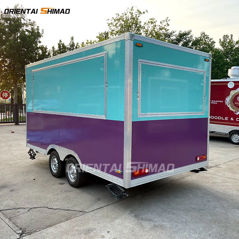 Mobile Fast Food Snacks Trailer Car with Tow Bar Color Sticker