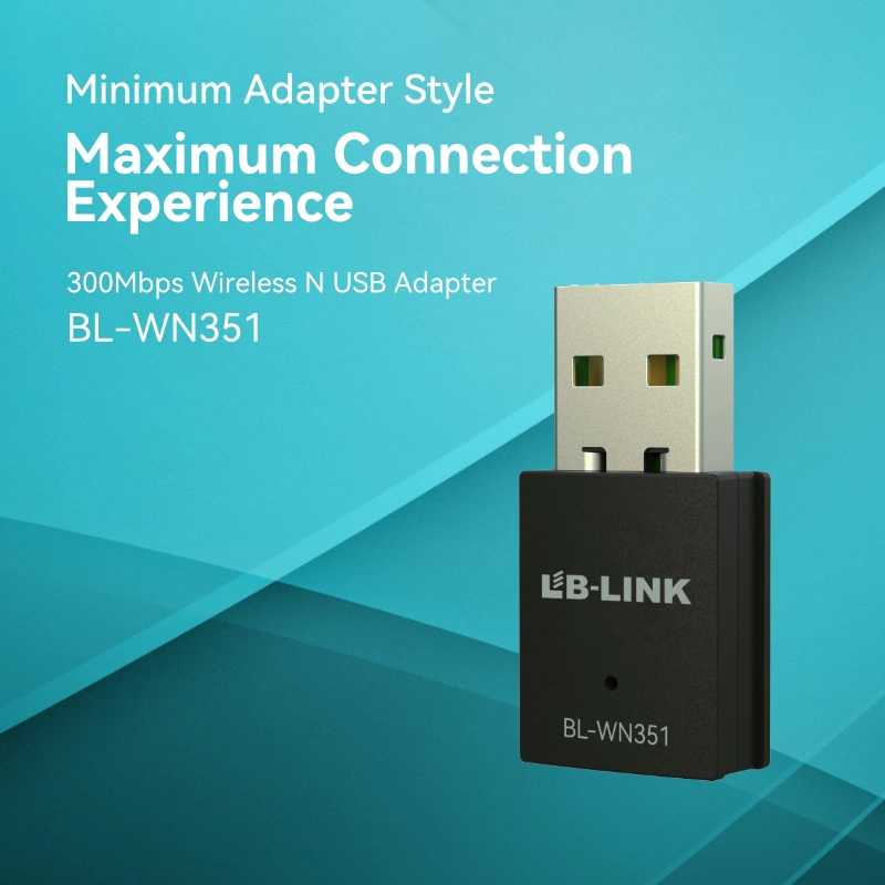 LB-LINK BL-WN351 802,11b/G/N Chipset Realtek 2,4GHz datos inalámbricos 300Mbps mejorados Mochila USB Wi-Fi de velocidad ultra y de rango amplio de velocidad de transmisión Sistema de conexión WiFi