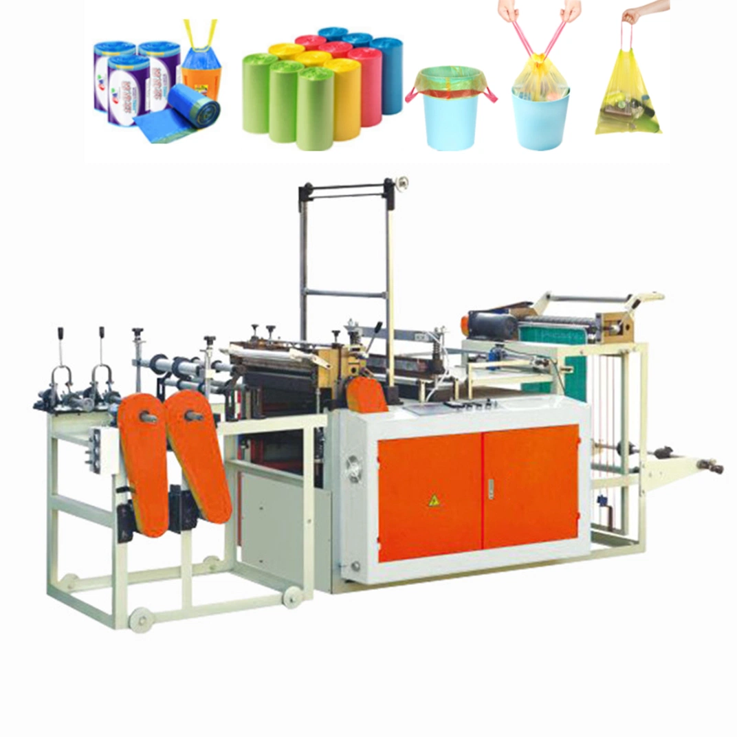 Price 2 Lines Automatic Biodegradable PLA Plastic HDPE Star Sealing Plastic Nylon Pre Cut Rolling Roll on Garbage Trash Bag Making Machine