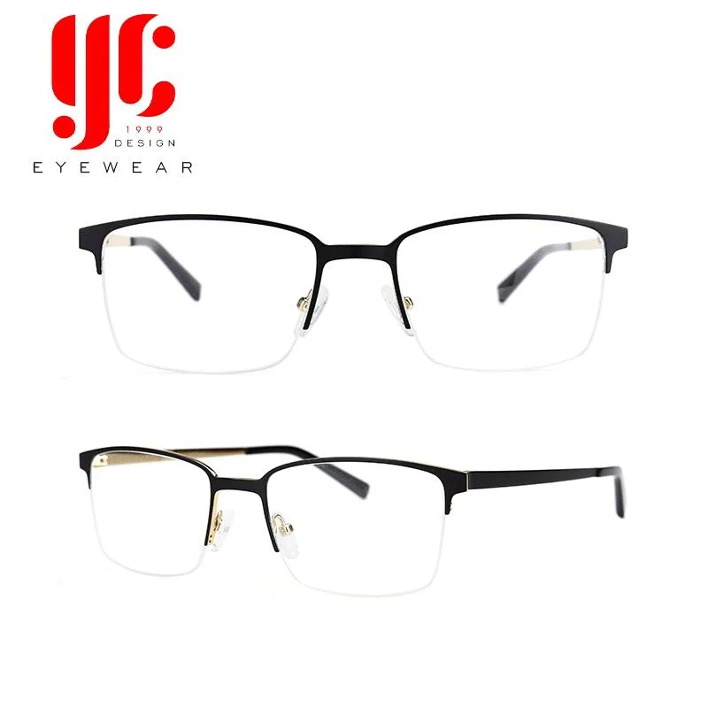 Simple Semi-Rimless Metal Optical Frame Anti Blue Light Reading Glasses