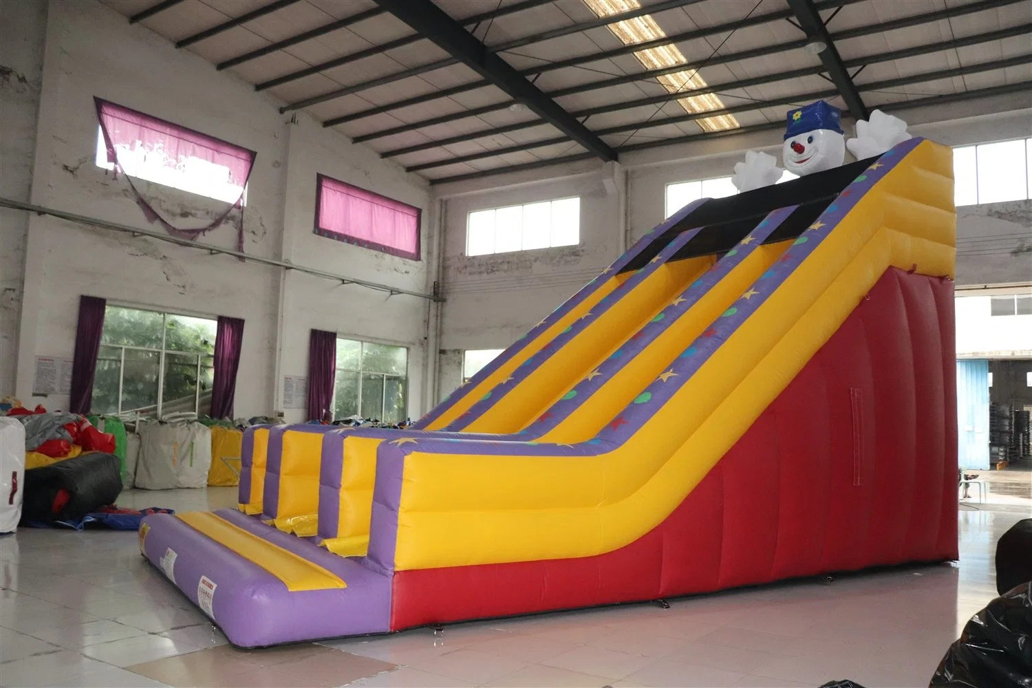 Clown High Slide with Dounble Climbing Wall Bouncing Inflatable Slide (AQ09130)