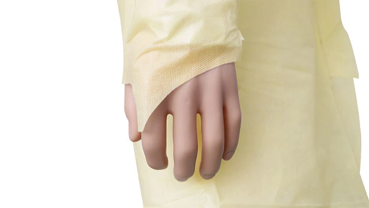 Medical Use Clothing Knitted Cuff for Hospital Gowns PE Disposable Isolation Gown