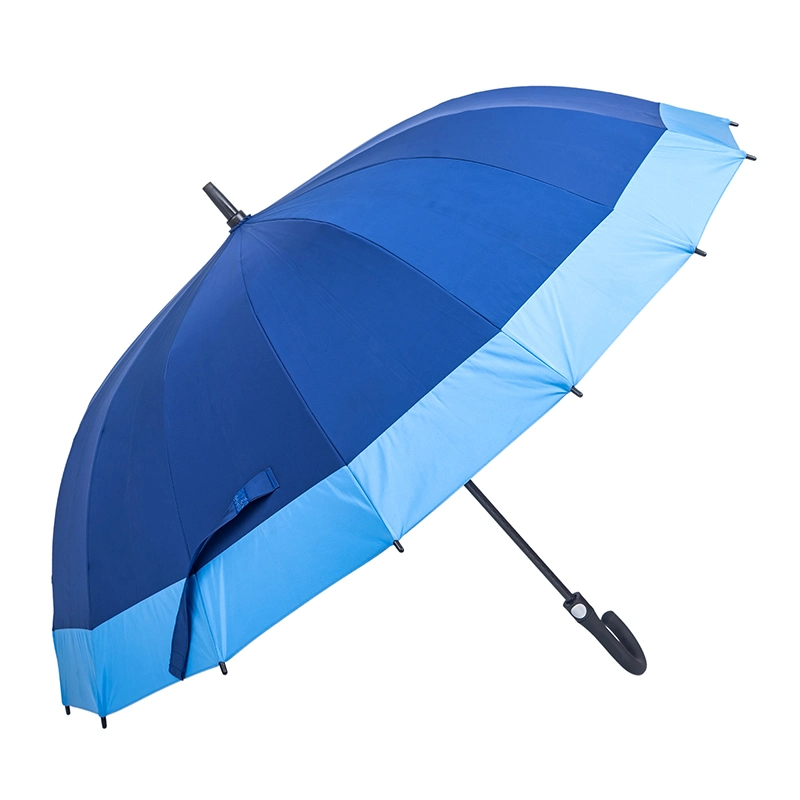 High quality/High cost performance  16 Ribs Auto Open Custom Logo Printed Windproof Straight Golf Umbrella Manufacturers