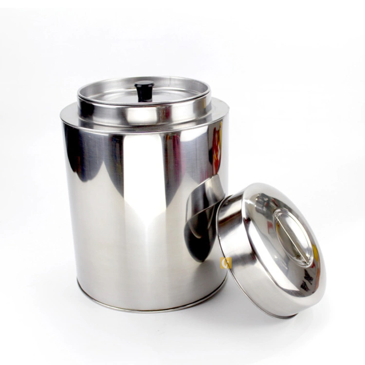 High quality/High cost performance  Hot Sale Tea Tin Can with Inner Lid 410 Stainless Steel Tea Caddy