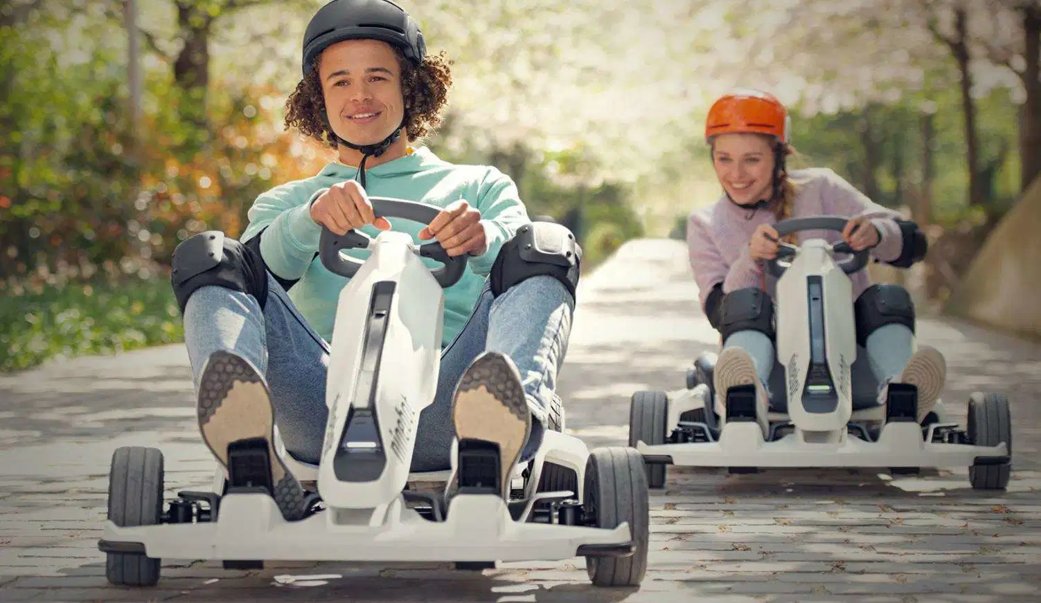 Ninebot Go Kart Kit Electric Gokart Bundle, Outdoor Race Pedal Go Karting Car for Kids and Adults