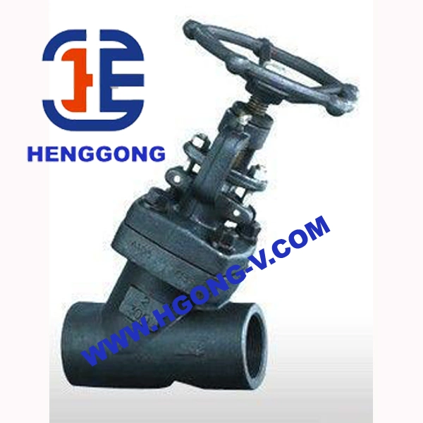 API/DIN Forged Steel Y Type Pressure Welded Industrial Thread Globe Valve with Actuator