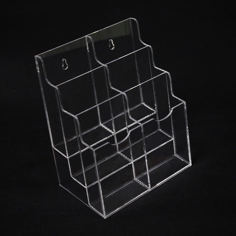 Counter Top or Wall Mount 6 Pocket 3 Tier Clear Acrylic Brochure Holder Organizer