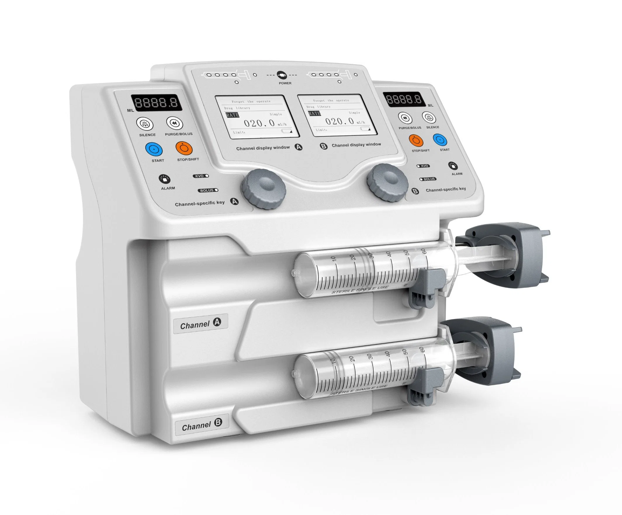 Double Channel Syringe Pump, Infusion Pump for Pet and Human