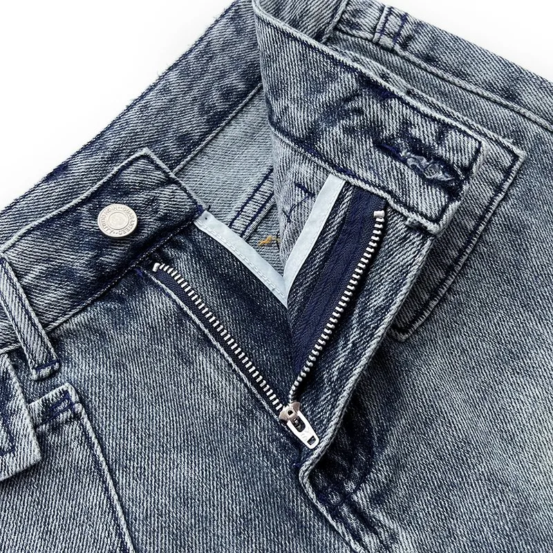 Taille personnalisée du logo Short d'été Pantalon en Jean à taille haute détruite