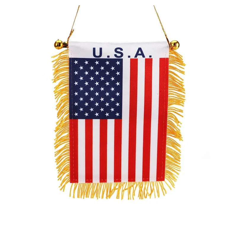 Puerto Rico Country Flag Mini Fringed Pennants Banner Hang on Car Mirror Flag