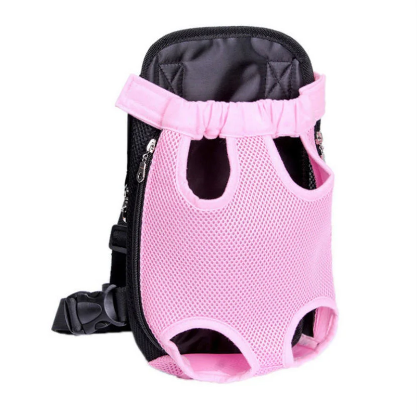 Mochila de lona plegable exterior Pet Cat pecho hombro Mesh Bolso mochila de viaje portátil