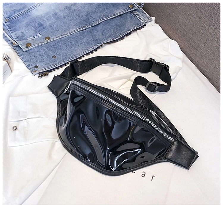 Clear Holographic Laser Waist Bag Reflective Transparent PVC Shiny Fanny Pack