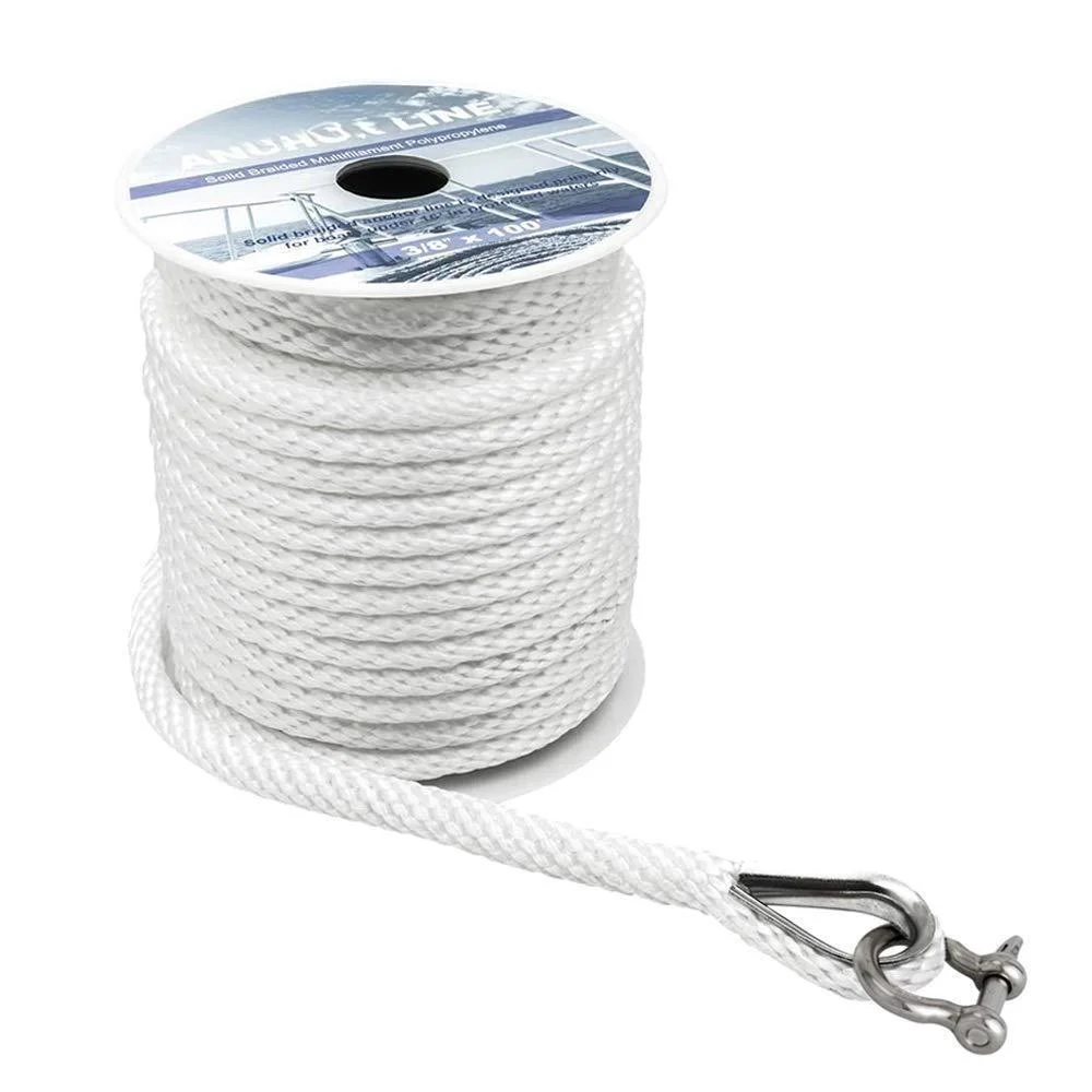 Stainless Steel Thimble Shackle Premium Solid Braid Anchor Line Braided Anchor Rope