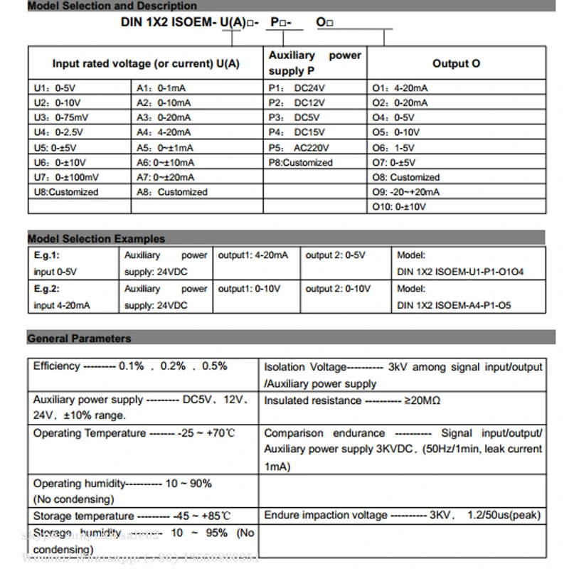 DIN Rail DC Current/Voltage Isolation Trasnmitter