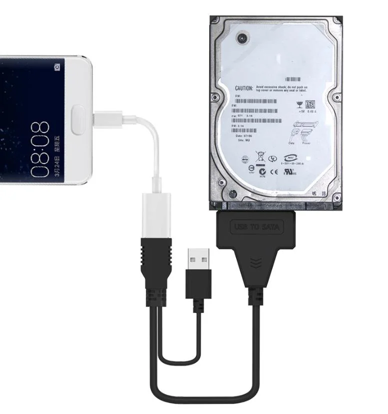 Cabo USB3.0 a para SATA para HDD SSD 2.5 3.5 Controlador rígido