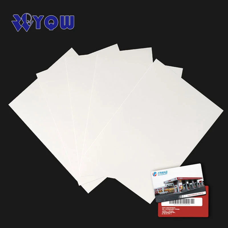 White Gold Silver Transparent Inkjet Printable PVC / PETG / Pet Sheet for IC ID Credit Card Loyalty Card Making/Inkjet Printing PVC Sheet

Feuille PVC / PETG / PET transparente imprimable par jet d'encre en or blanc argenté pour la fabrication de cartes de crédit IC ID et de cartes de fidélité / Feuille PVC pour impression par jet d'encre.