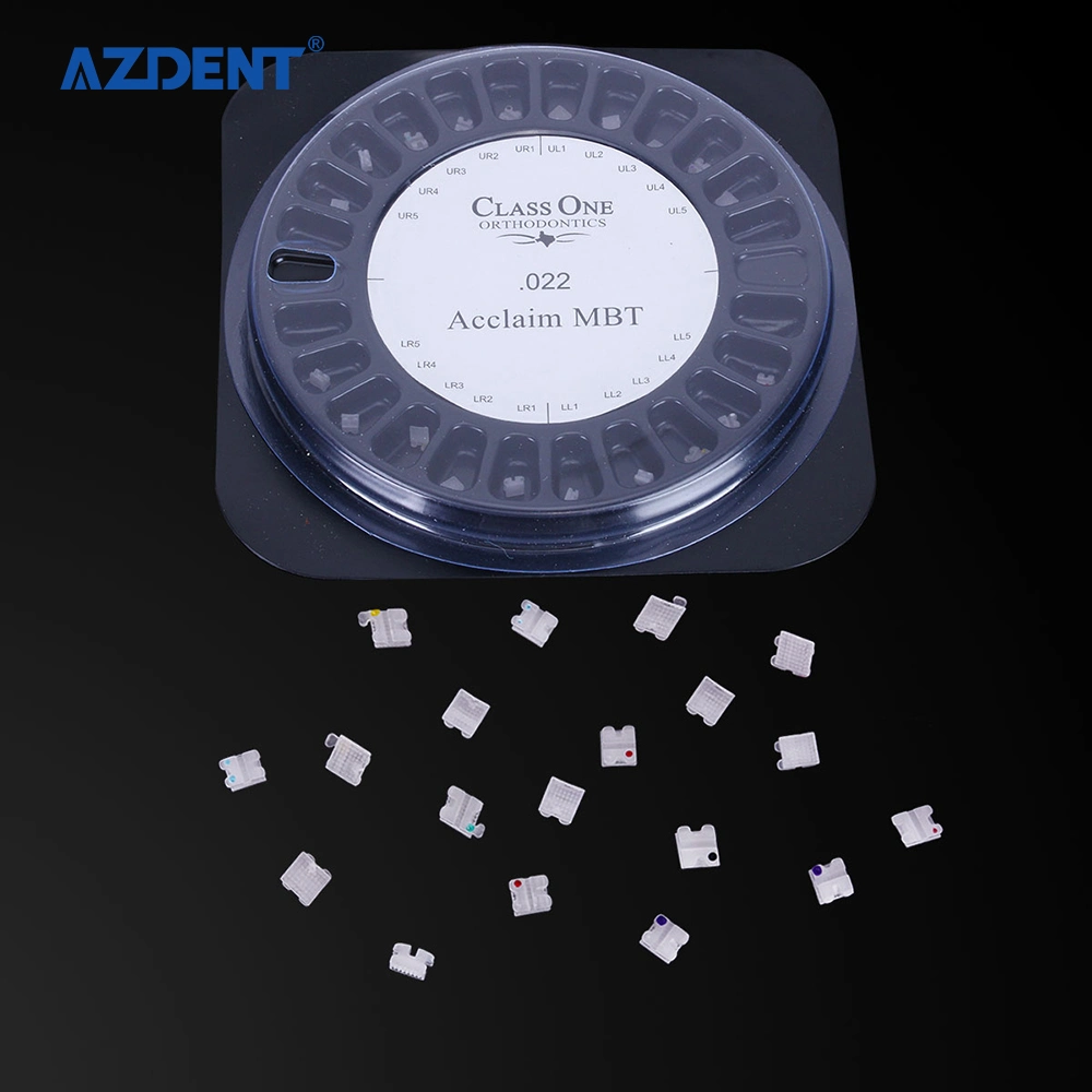 Factory Azdent Dental Materials Mbt 022 Hooks 3 Mesh Base Ceramic Bracket