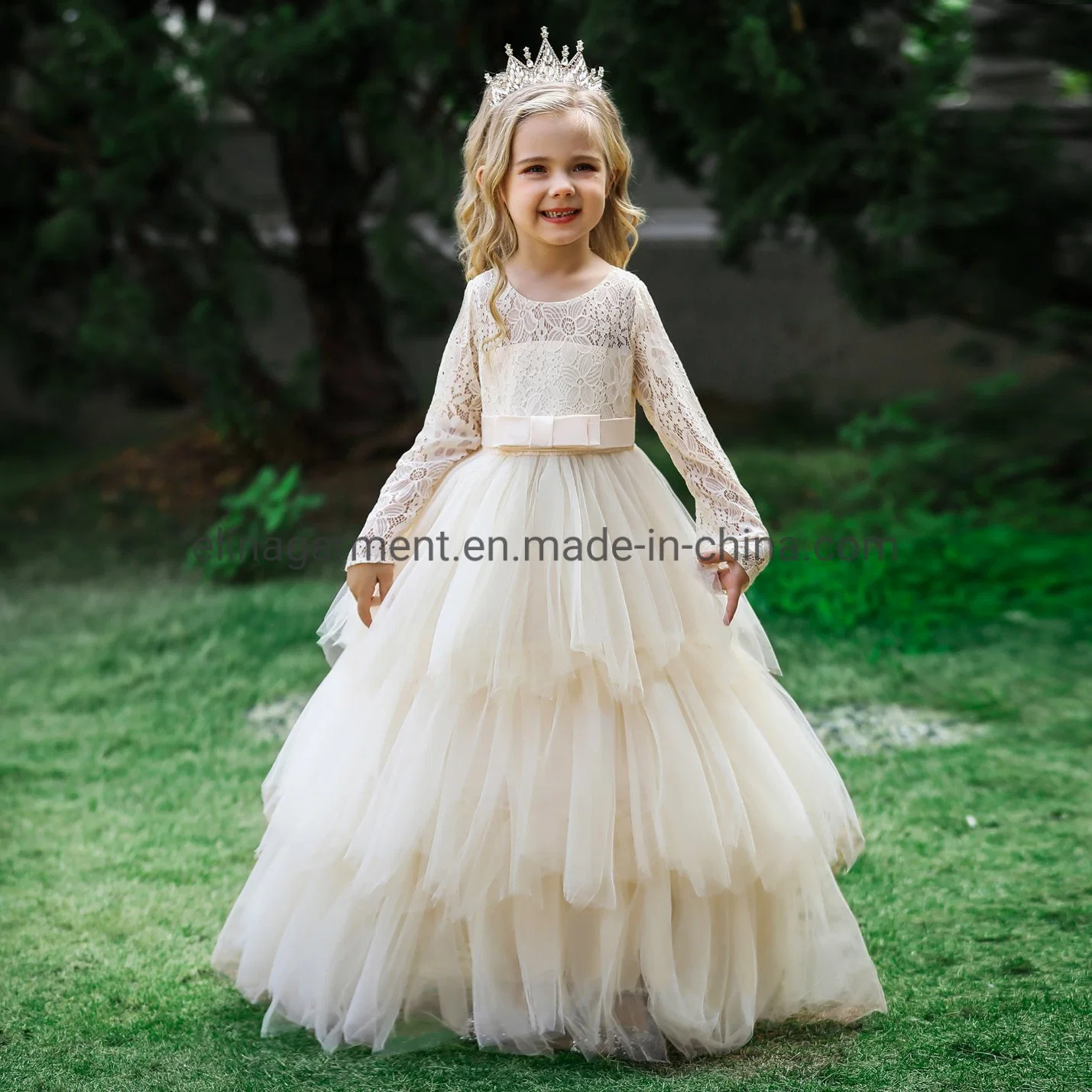 Children Apparel Baby Wear Girls Party Garment Wedding Dress Ball Gown Princess Frock Sweet Cake Dress