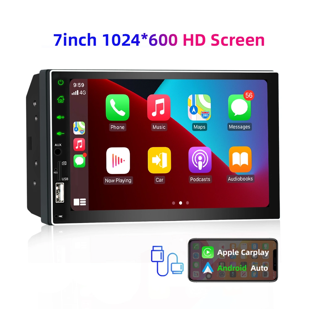 Capacitive Touch Screen 1080P 7 Inch Double DIN Carplay Car FM Radio Estereo Auto