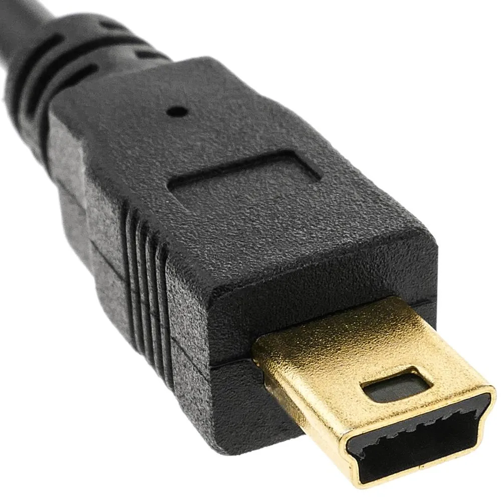 Mayorista/Proveedor de fábrica un cable del cargador de datos USB macho a macho Mini 5 chapado en oro con 2 anillos de ferrita de 480Mbps 1.8m