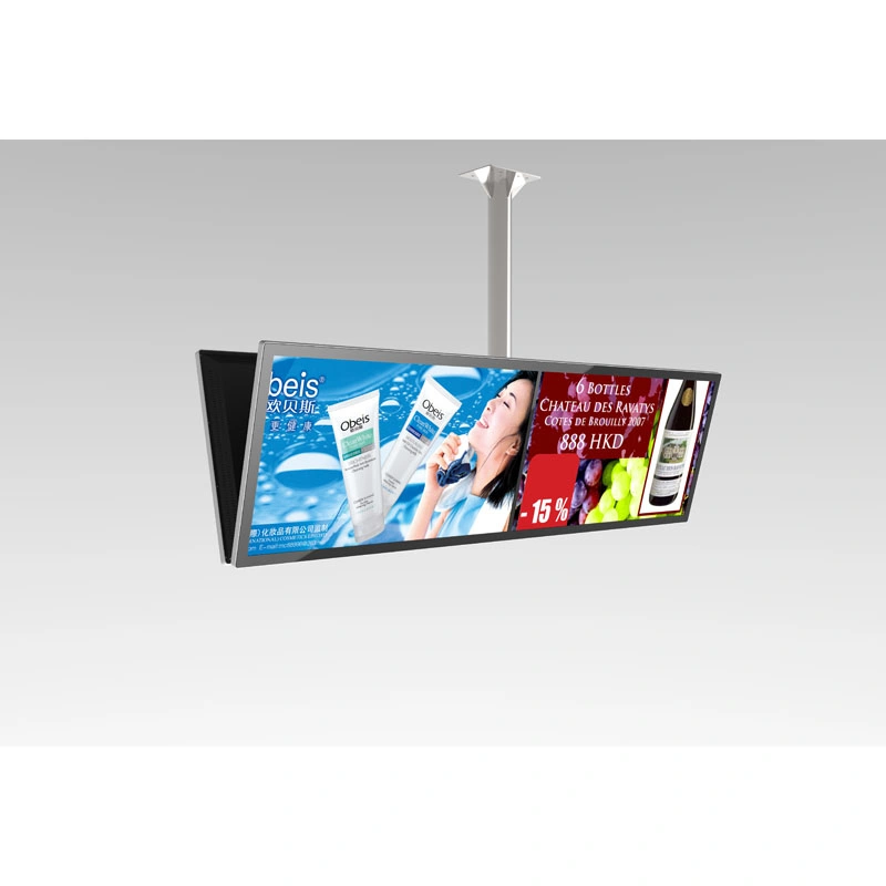 Ceiling Mounted Double Face Stretched Bar LCD Display