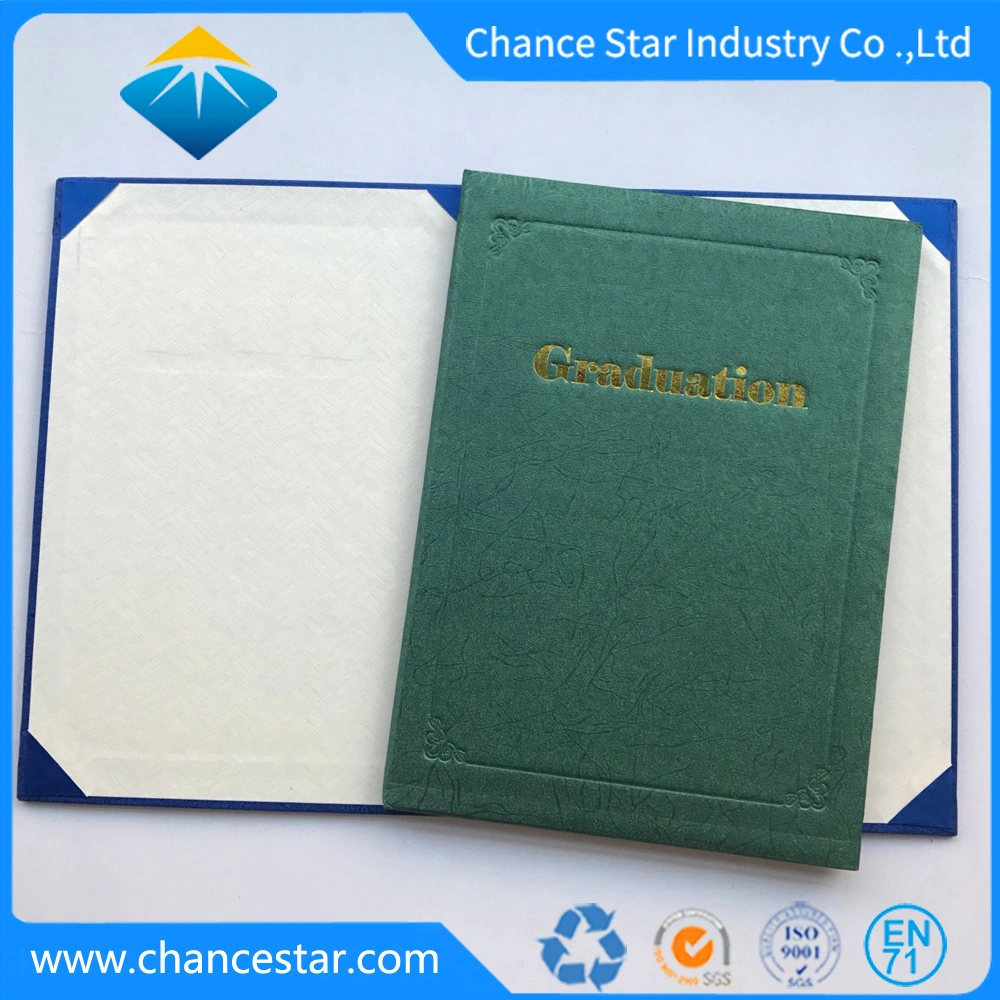 Custom Foil Logo Stamping Paper Cardboard Graduation Folder