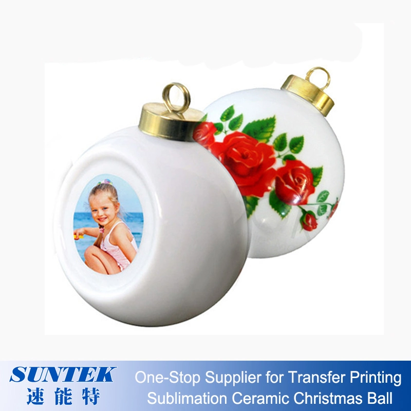 Blank Sublimation Christmas Bauble Christmas White Ceramic Ornament