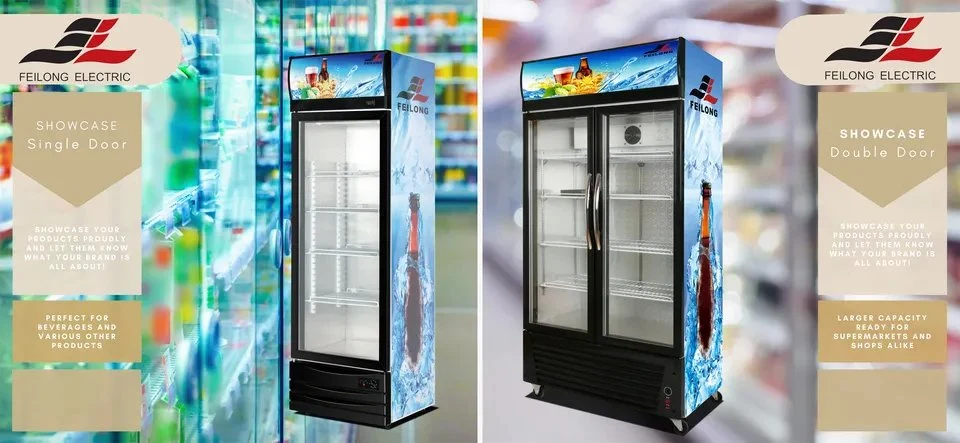 Large Capacity Supermarket Vertical 3 Glass Door Showcase Commercial Display Freezer