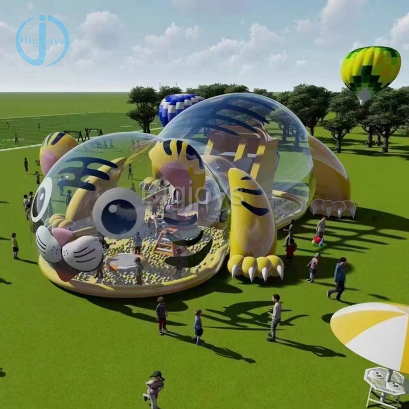 Tiger Park inflable con tobogán de piscina de bolas y a la venta (BJ-SP123).