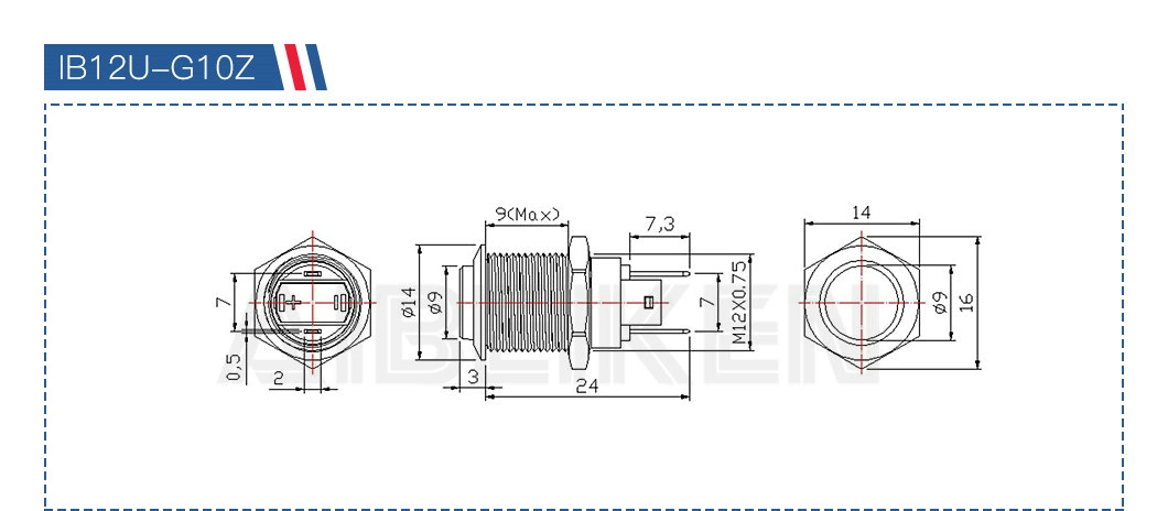 Self-Locking Push Button Switch 2pin 12mm Mini Waterproof Stainless Steel Push Button Switch