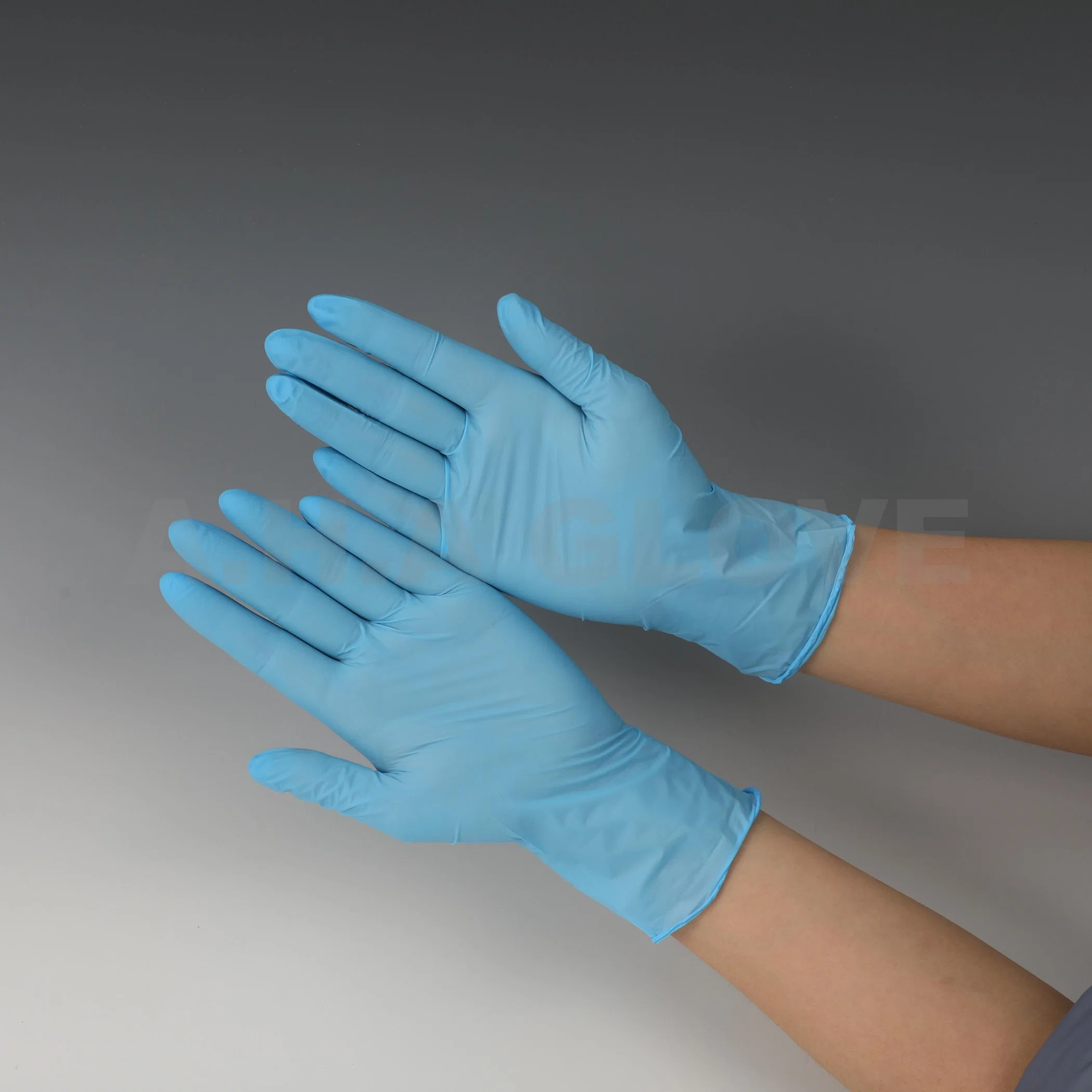 Medical Supply Powder Free Powdered Food Contact Finger Texture Examination Disposable Nitrile Glove for Hand Cleaning