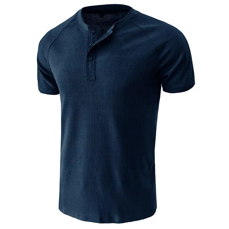Customized Summer Men's Short Sleeved T-Shirt, Foreign Trade Men's Henry Shirt, Amazon Top, T-Shirt Clothes