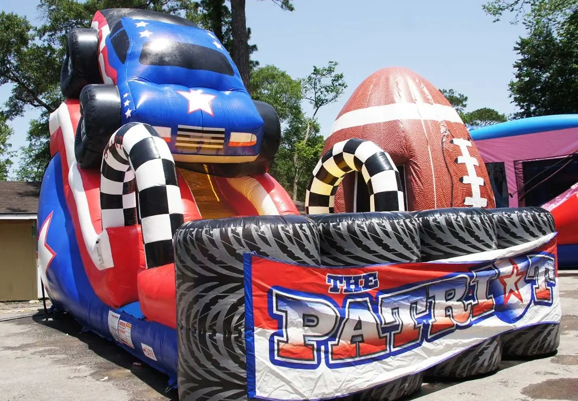 18FT Patriot Monster Truck Slide Inflatable Race Car Water Slide