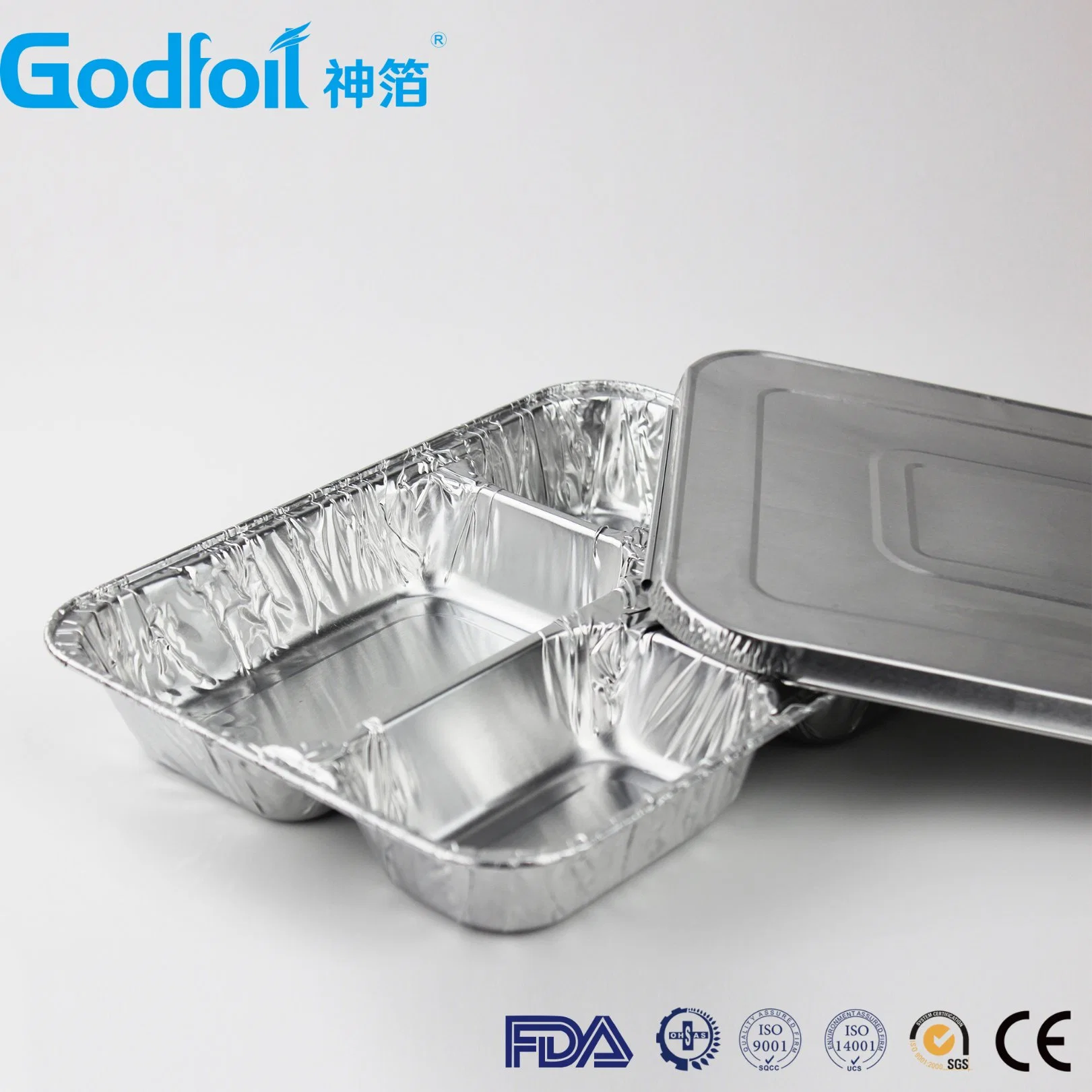 Healthy Mutli-Compartment Aluminum Foil School Container for Food Packing