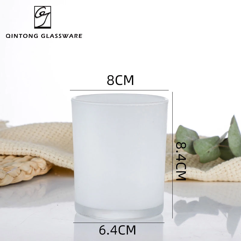 Manufactory High quality/High cost performance Large Different Size Frosted Clear Glass Candle Jars for Living Room Home Decor Dining Table