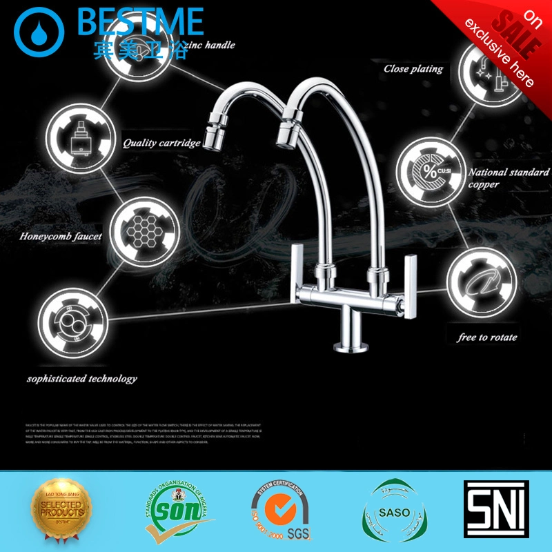 Chrome Plating Brass Single Kitchen Sink Kitchen Tap Mixer (Bn-0509)