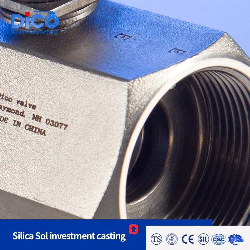 Dico Brand 316 Ss Stainless Steel Hexagon 1PC Ball Valve Industrial Casting