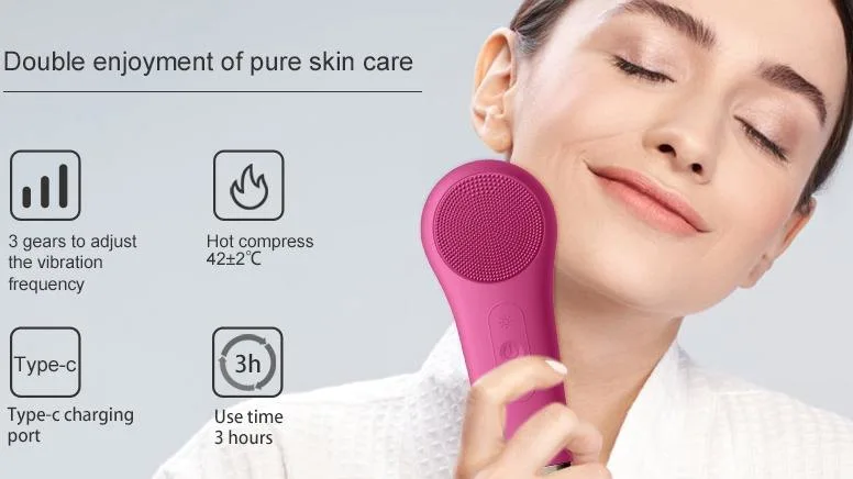 New Design Electric Heat Cool Deep Cleansing Facial Brush Face Cleaning Beauty Personal Care Home Use Tool Beauty Equipment