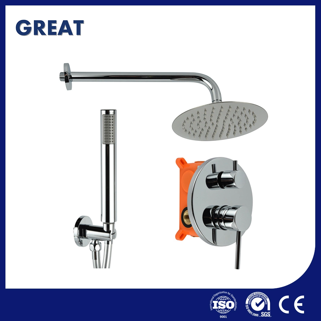 Great China Luxury Shower Faucet Suppliers Portable Heated Shower Gl412603A49A Concealed Shower Set with Box Water Column Mode Black Matte Shower Head