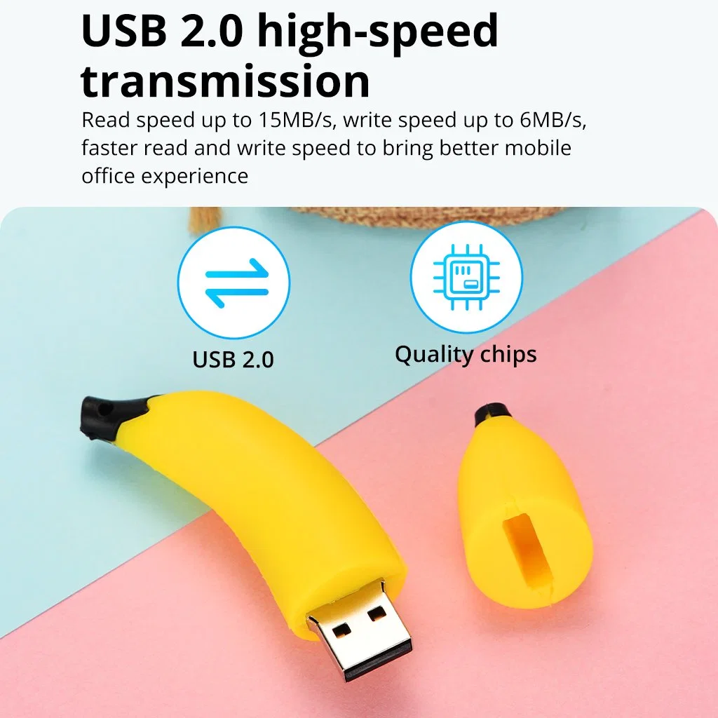 Cute Flash Drive Flash Drive lange Lebensdauer USB2,0 Schnittstelle PVC+Metal für Sicherungsdateien oder Videos