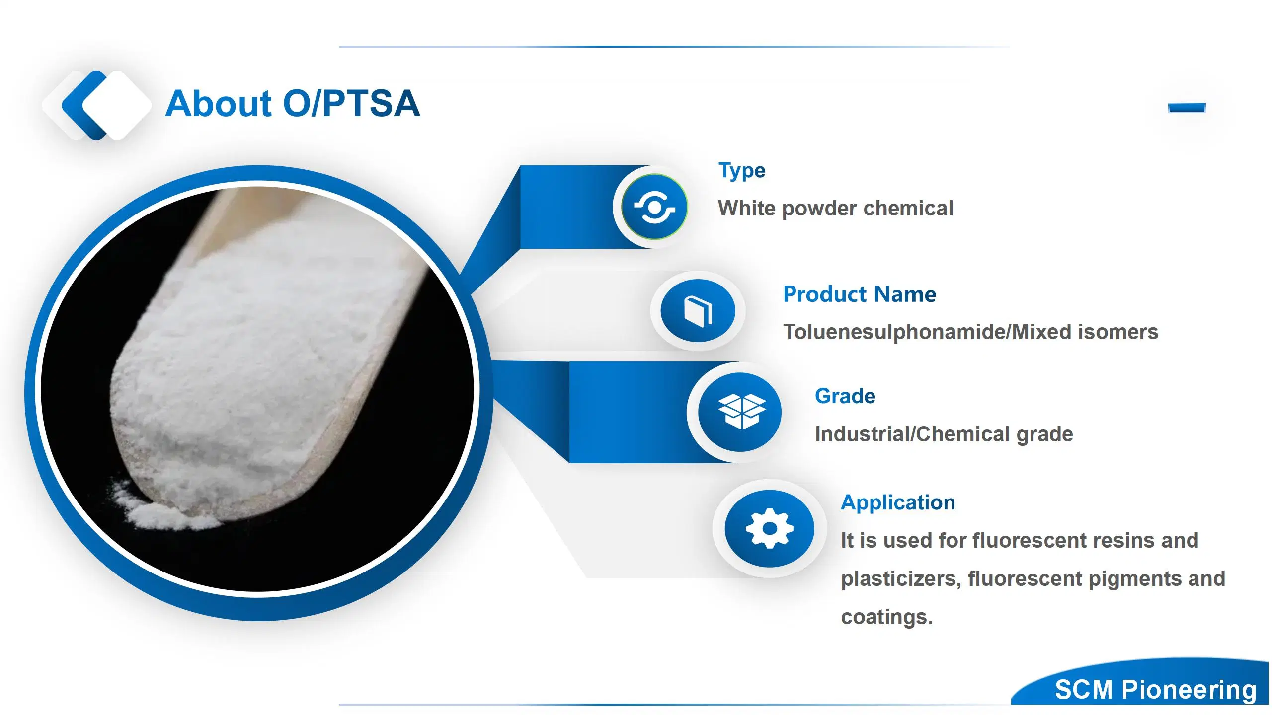 Wholesale/Supplier High quality/High cost performance  99.5% Min Hot Sales Toluenesulfonamide Ptsa/Optsa/Otsa with Best Price