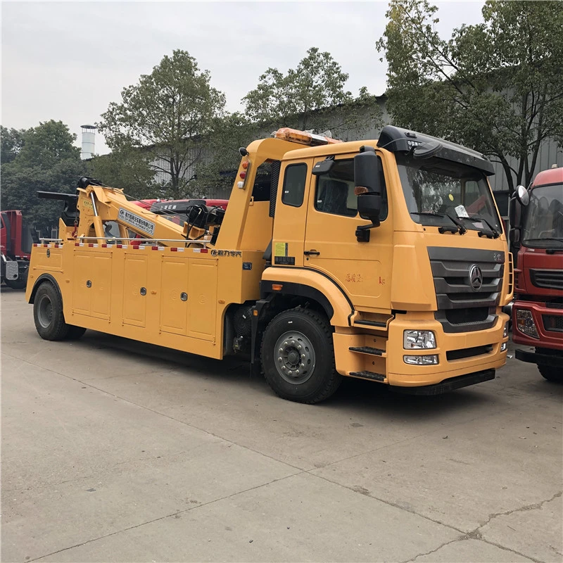 Factory Special Heavy Telescopic Boom Tow Load 10t Recovery Truck with 10t Winch Diesel Engine Sinotruck HOWO Wrecker Truck Car Road Emergency Rescue