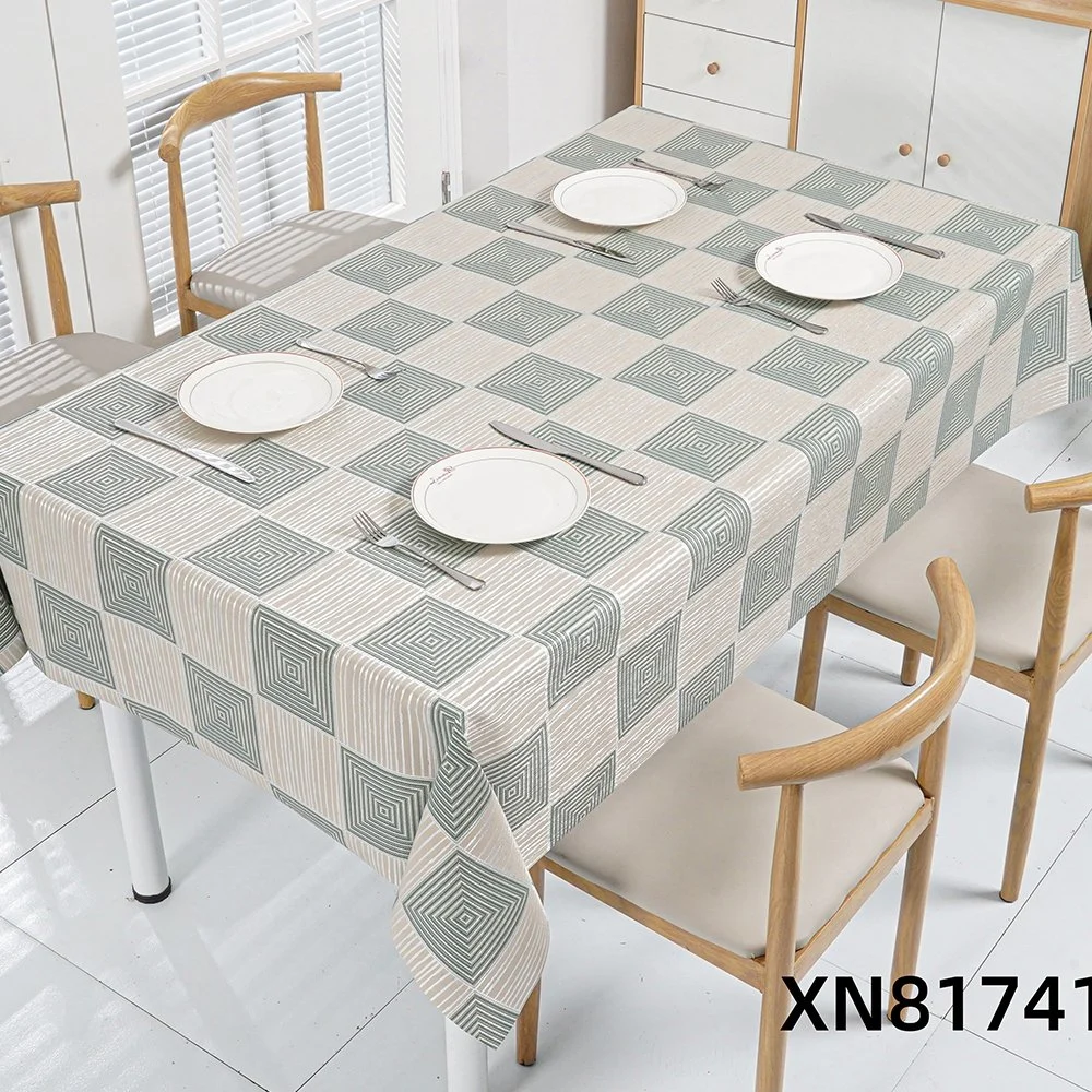 Customized Retangle European Table Cloth Polyester Plastic Table