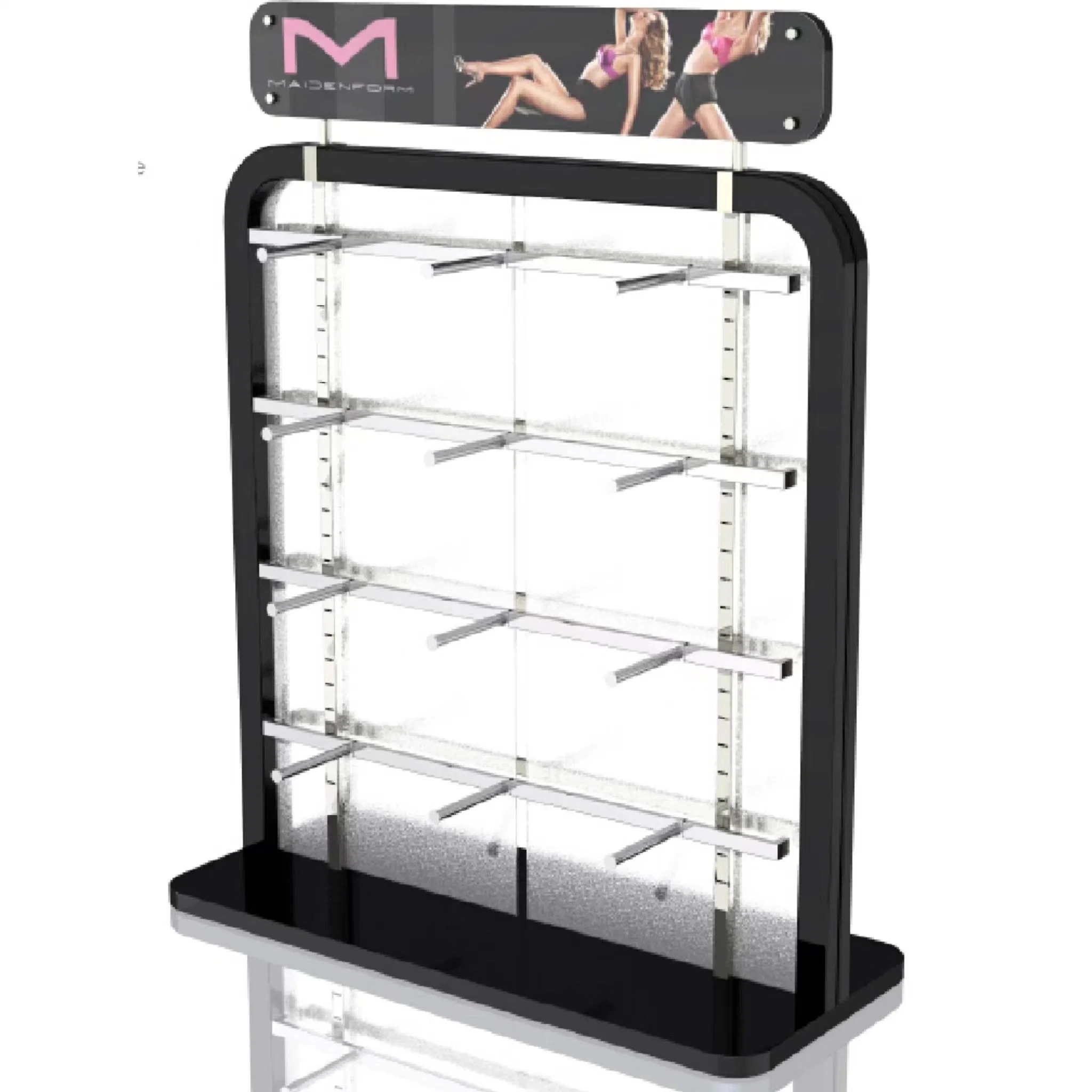 Customized Counter Hook MDF Clothes Shop Design Underwear Display Rack